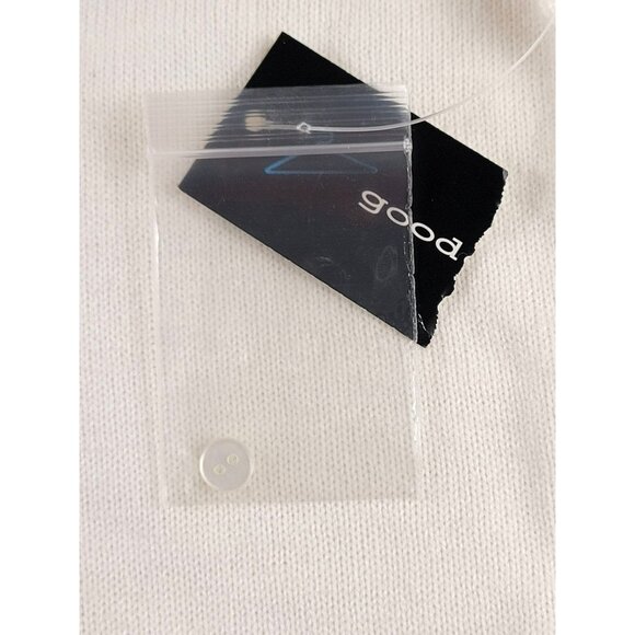 Womens Ivory Sweater V-Neck with Detachable Fringed Neck Scarf NWT JH1414 - Picture 4 of 6